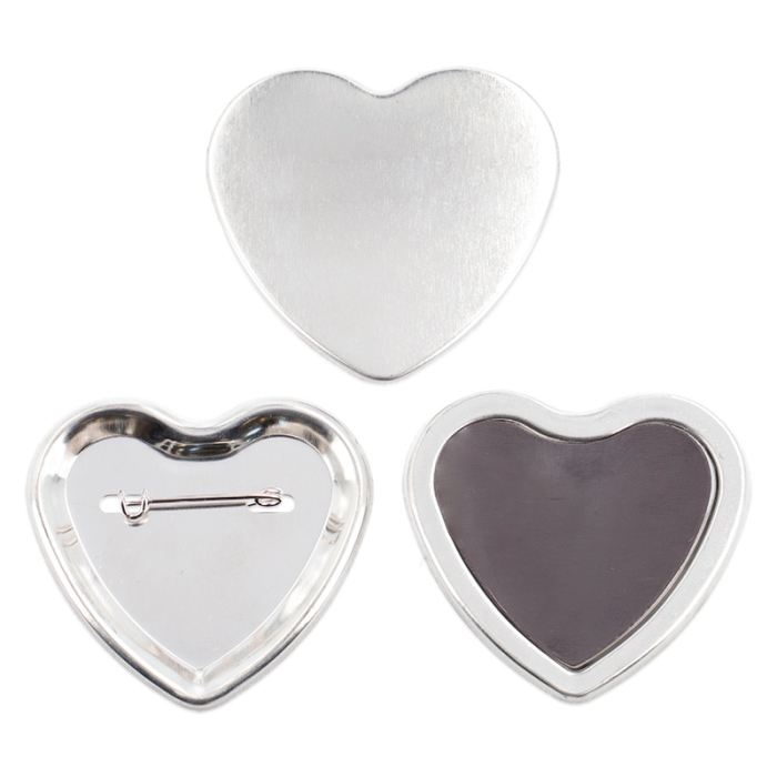 Chapas forma corazón de 57 x 52 mm Chapas forma corazón de 57 x 52 mm