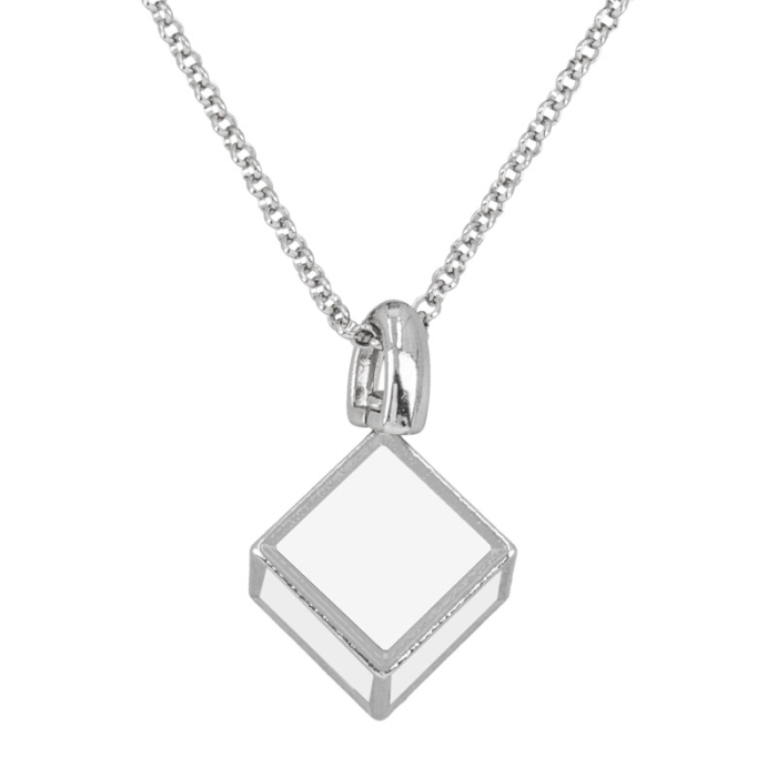 Sublimierbare 3D-Würfel-Medaillon-Halsketten 
