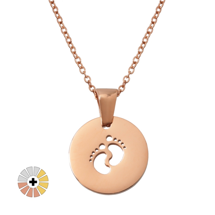 Medal Necklaces with Die-cut Feet for Engraving