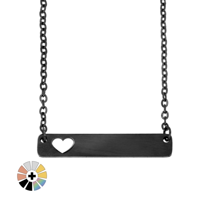 Rectangular Necklaces with Heart for Engraving Rectangular Necklaces with Heart for Engraving