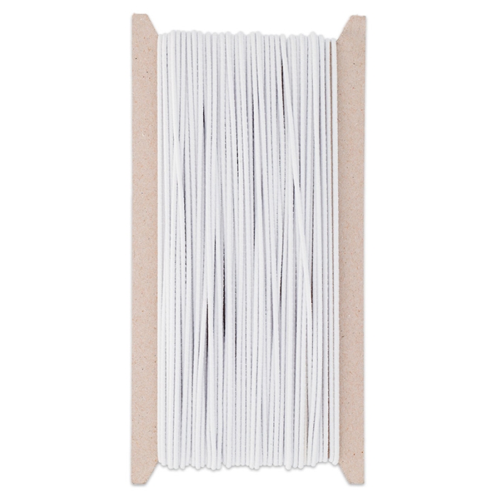 Cordón elástico de 2mm blanco - Bobina de 25mts Cordón elástico de 2mm blanco - Bobina de 25mts