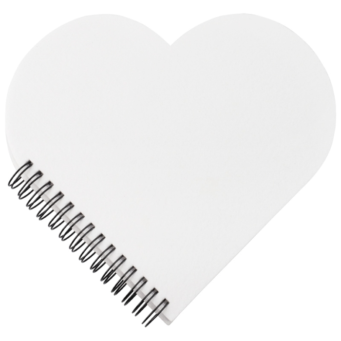 Bloco de notas de argolas forma de coração com capas sublimáveis Bloco de notas de argolas forma de coração com capas sublimáveis