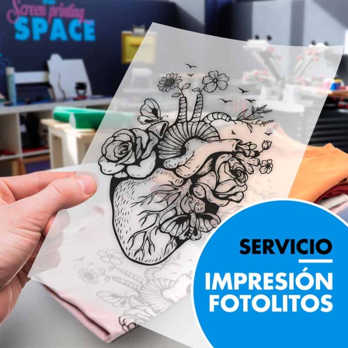 Servicio de impresión de fotolitos para serigrafía Servicio de impresión de fotolitos para serigrafía