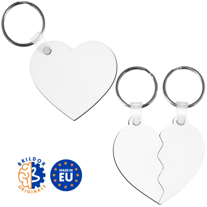 Sublimable MDF3 Wooden Key Rings Double Sided - Heart