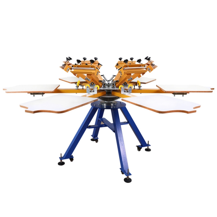 Screen Printing Machine for t-shirts - Manual - 6 Colour 6 Station