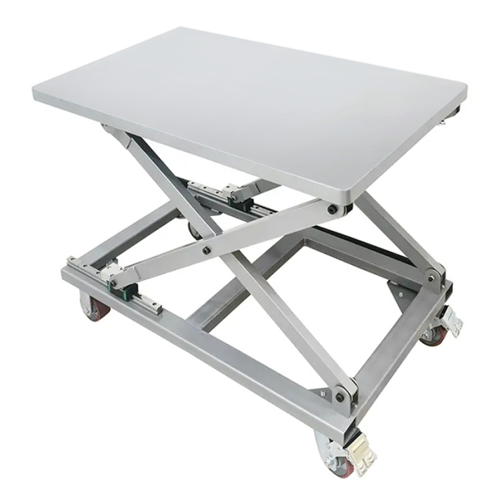 Table de machine réglable sur roulettes