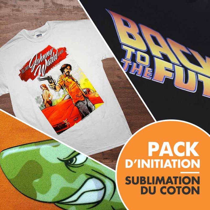 Pack d'initiation à la sublimation sur coton en A4 Pack d'initiation à la sublimation sur coton en A4