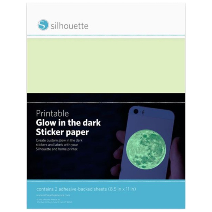 Silhouette Printable Luminous Adhesive Paper - Pack of 2 Sheets 216x279mm Silhouette Printable Luminous Adhesive Paper - Pack of 2 Sheets 216x279mm