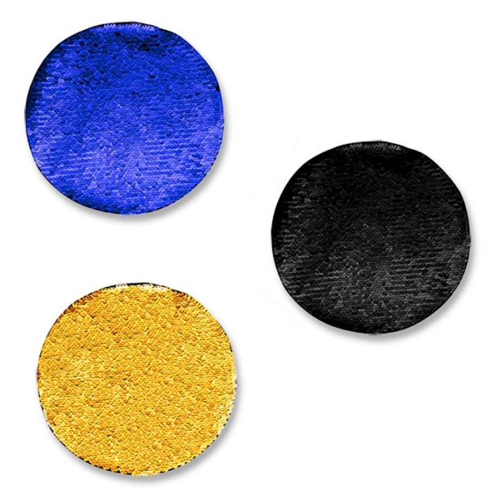 Patchs écusson rond réversible à paillettes sublimables