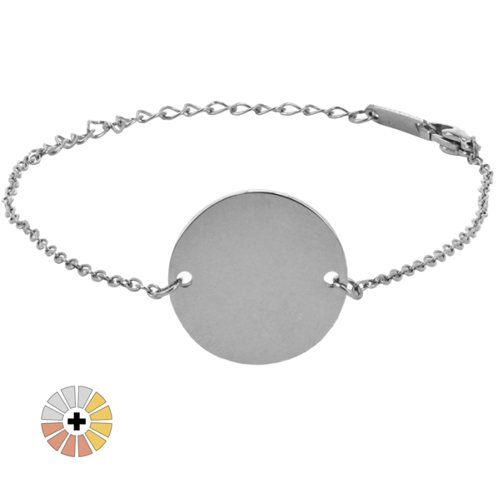 Pulseras medalla redonda para grabado Pulseras medalla redonda para grabado