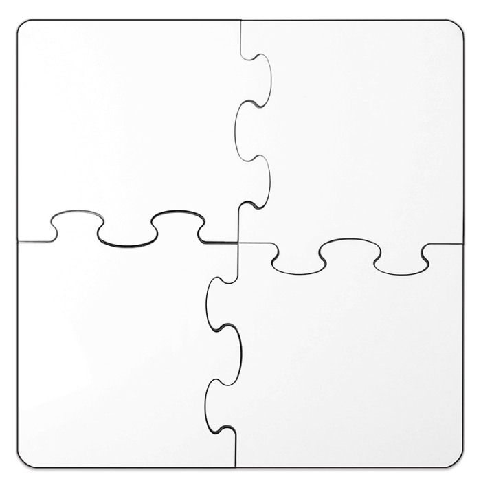 Posavasos puzzle de madera para sublimación de 4 piezas Posavasos puzzle de madera para sublimación de 4 piezas