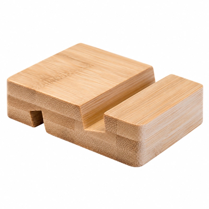 Soportes para móvil y tablet de bambú para grabado