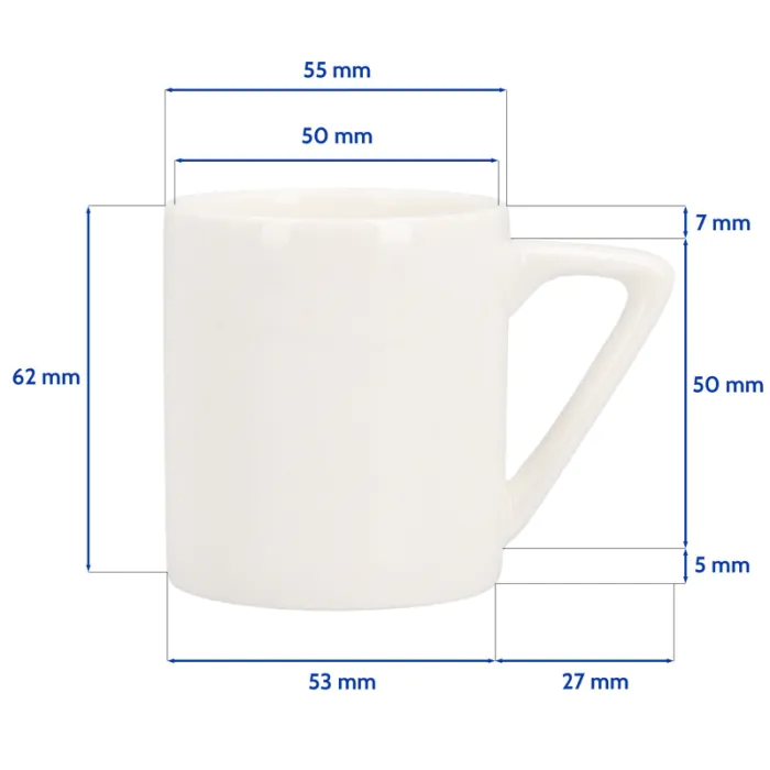 Sublimierbares 6er-Set Kaffeetassen mit Untertassen