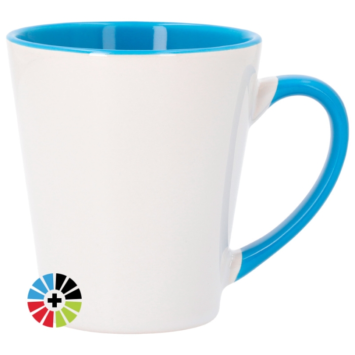 Tazza conica per sublimazione con interno e manico colorato