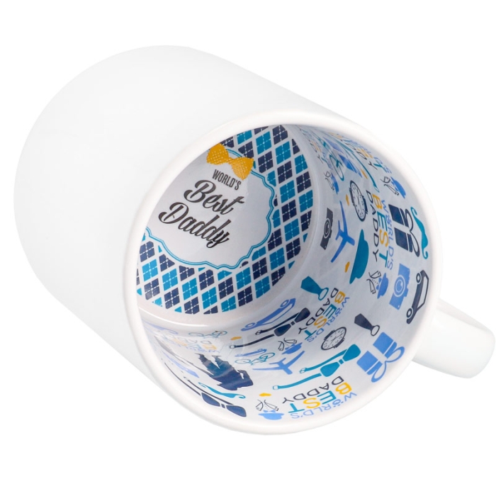 Sublimationstasse mit vorgedrucktem Innenmotiv „Daddy“
