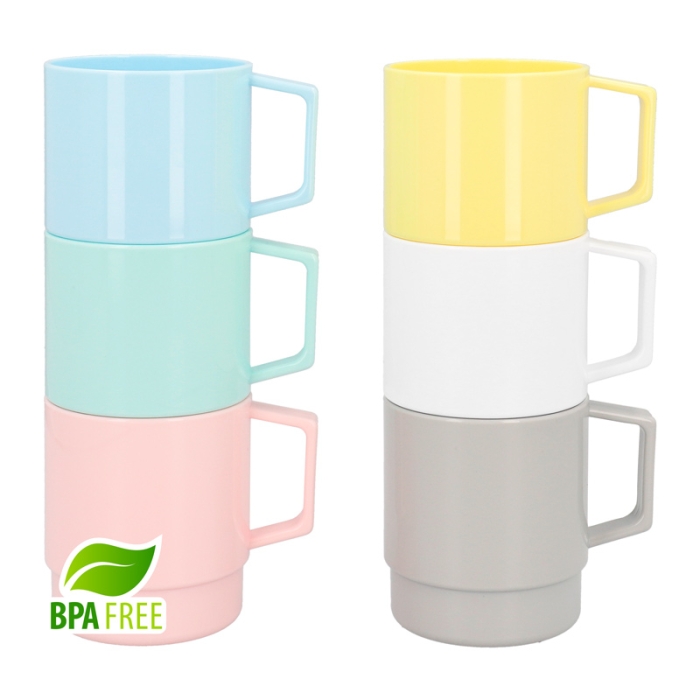 6er-Set stapelbare sublimierbare Kunststofftassen mit Spannform
6er-Set stapelbare sublimierbare Kunststofftassen mit Spannform