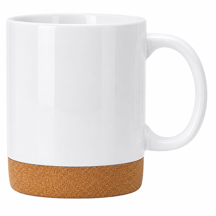 Taza blanca sublimable base corcho