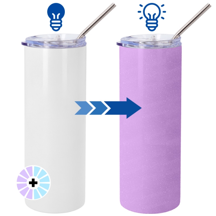 Sublimation Skinny Tumbler - UV Colour Changing Sublimation Skinny Tumbler - UV Colour Changing