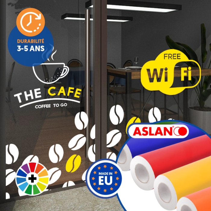 Vinyle adhésif pour signalétique 3-5 ans Aslan® C 114 mat Vinyle adhésif pour signalétique 3-5 ans Aslan® C 114 mat