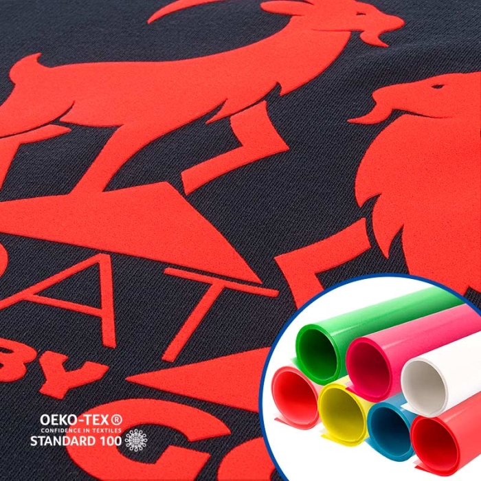 Textilflockfolie Neon und Blockout-Weiß - Tubitherm Textilflockfolie Neon und Blockout-Weiß - Tubitherm