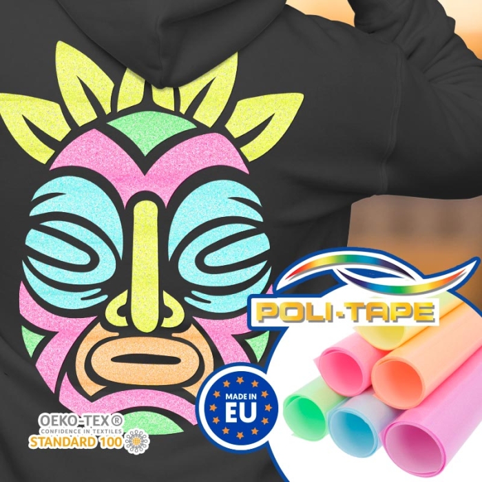 Flex thermocollant pailleté néon - Poli-Flex Pearl Glitter de Poli-Tape Flex thermocollant pailleté néon - Poli-Flex Pearl Glitter de Poli-Tape
