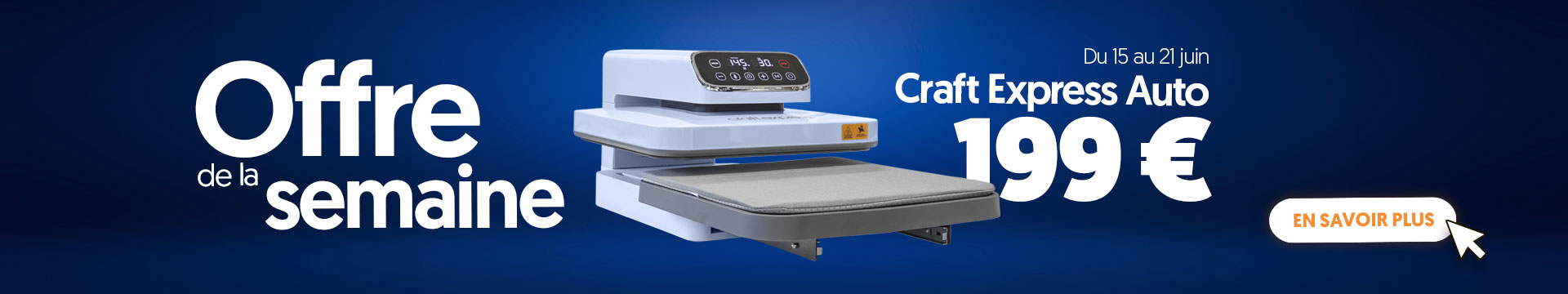Offre semaine - Presse à chaud automatique Craft Express 38x38cm
