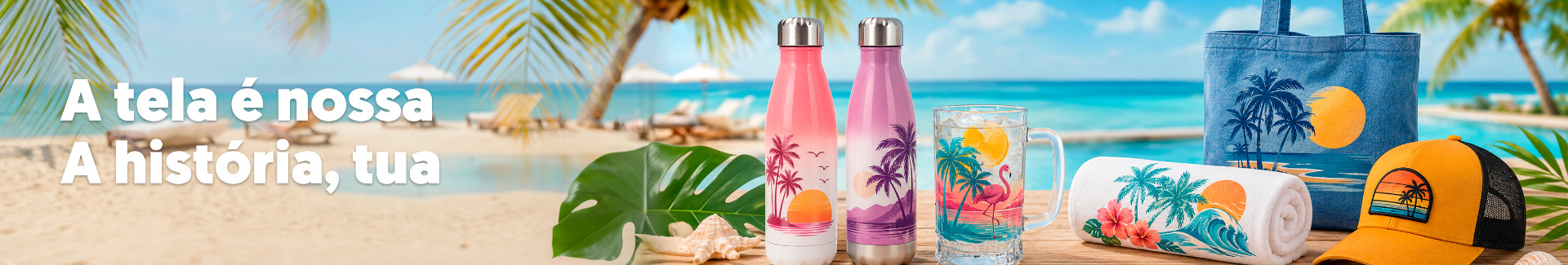 Artigos personalizáveis de verão