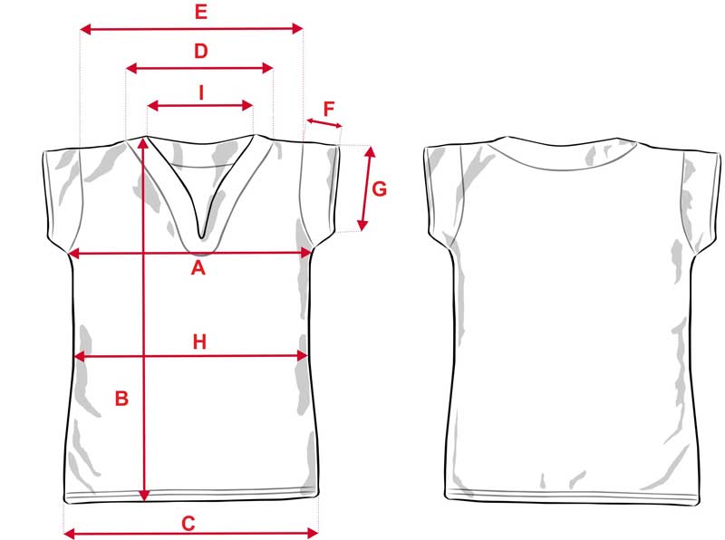 Esquema camiseta chica sublimación Esquema camiseta chica sublimación