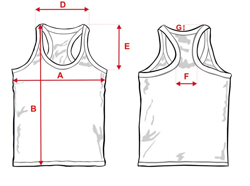 Esquema camiseta tirantes chico