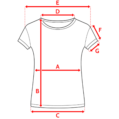 Esquema camiseta de chica para sublimación de 140g