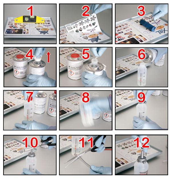Instrucciones kit de gota de resina Fast Drop para aplicación manual
